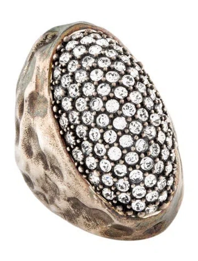 Pre-owned Saint Laurent Crystal Embellished Ring In Multi