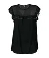 Saint Laurent Crystal Inlaid Blouse In Black