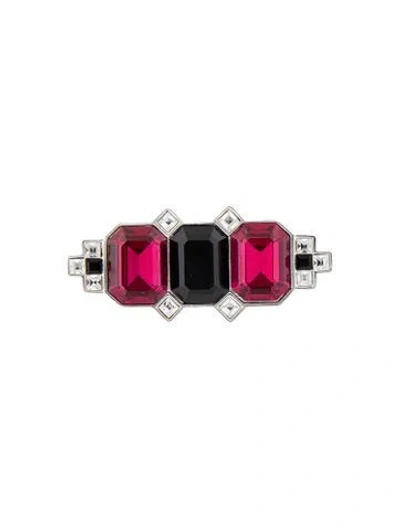 Pre-owned Saint Laurent Crystal Pin Brooch In Multi