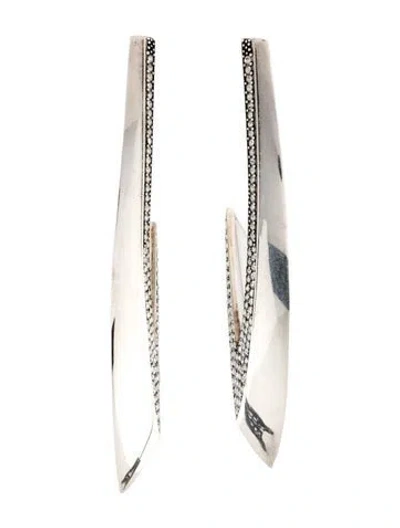 Pre-owned Saint Laurent Crystal Point Drop Earrings In Clear