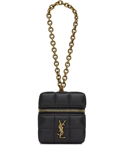 Saint Laurent Cube Quilted Chain Mini Bag In Black