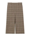 Saint Laurent Culottes In Prince Of Wale Silk And Cashmere In Brown