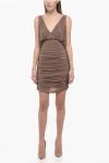 Saint Laurent Woman Short Dress Light Brown Size 6 Cupro