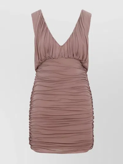 Saint Laurent Pink Dress In Brown