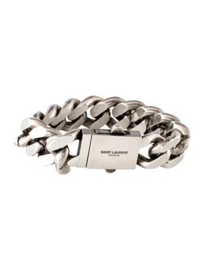 Pre-owned Saint Laurent Curb Chain Link Bracelet, 6.5" In Multicolor