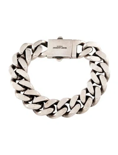 Pre-owned Saint Laurent Curb Chain Link Bracelet, 7" In Multi