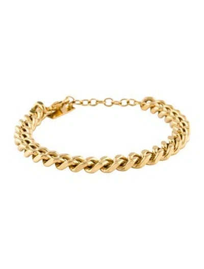 Pre-owned Saint Laurent Curb Chain Link Bracelet, 7.25" In Multicolor
