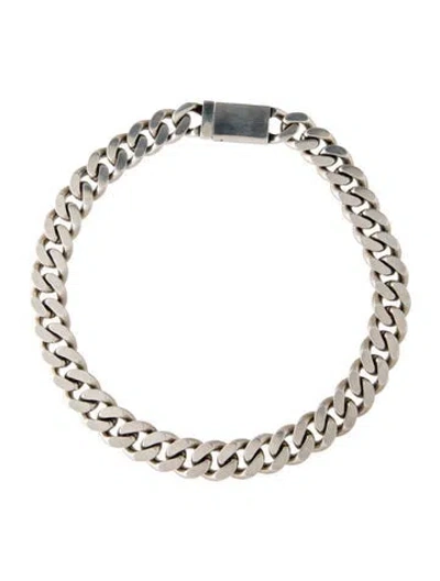 Pre-owned Saint Laurent Curb Chain Necklace, 17.5" In Multi