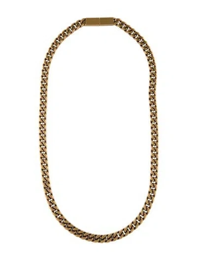 Pre-owned Saint Laurent Curb Chain Necklace, 27.5" In Multi