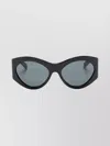 Saint Laurent Curved Arm Oval Frame Sunglasses In Black