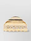 Saint Laurent Curved Half-moon Shaped Brass Claw Clip In Orange