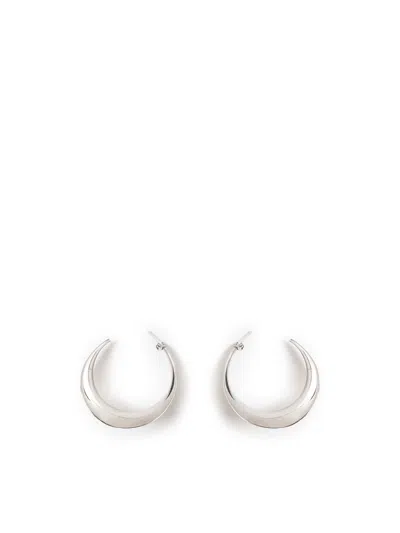 Saint Laurent Curved Hoop Earrings In Metallic