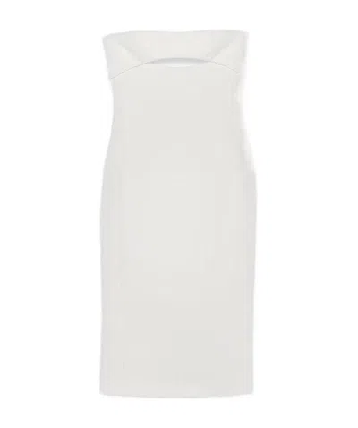 SAINT LAURENT SAINT LAURENT CUT-OUT STRAPLESS MIDI DRESS