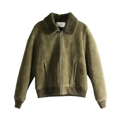 Pre-owned Saint Laurent Cut Out Cropped Bomber Jacket 'kaki Fonce' | Tan | Men's Size 50 In Brown