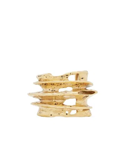 Saint Laurent Cut-out Detail Bangle In Yellow