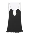 Saint Laurent Cut-out Detail Slip Dress In Black
