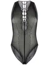Saint Laurent Cut-out Detailing Bodysuit In Black