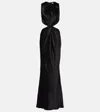 Saint Laurent Cut-out Gathered Silk Gown