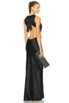 Saint Laurent Cut Out Long Dress In Black