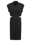 Saint Laurent Cut-out Oversized Crewneck Dress In Black