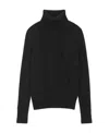 Saint Laurent Cut-out Roll-neck Jumper In Black