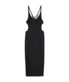 Saint Laurent Cut-out Silk Dress In Black