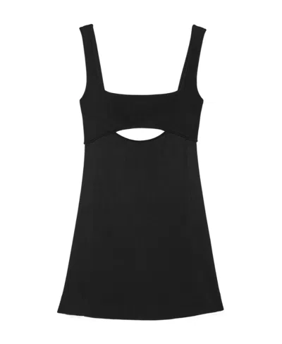 Saint Laurent Cut-out Sleeveless Mini Dress In Black