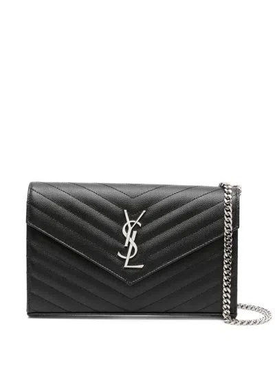 Saint Laurent C.wall(153y)mono Grain De In Black