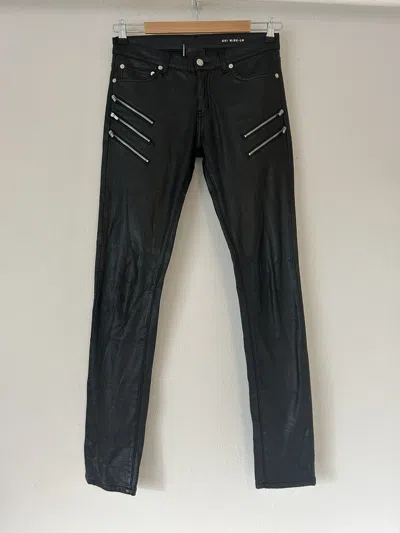 Pre-owned Saint Laurent D01 W/sk-lw Faux Leather Pants In Black