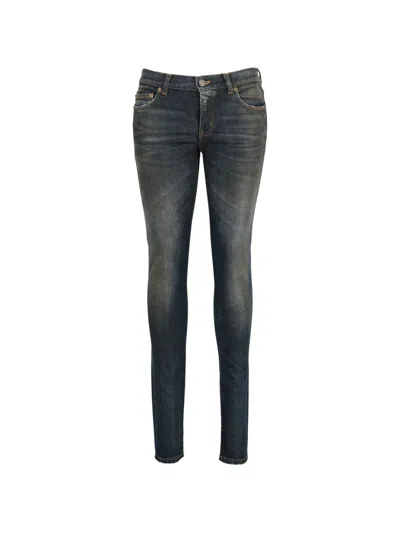 Pre-owned Saint Laurent D01 W/sk-lw Skinny Jeans In Blue