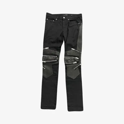 Pre-owned Saint Laurent D04 Motorbike Pants Sz.31 In Black