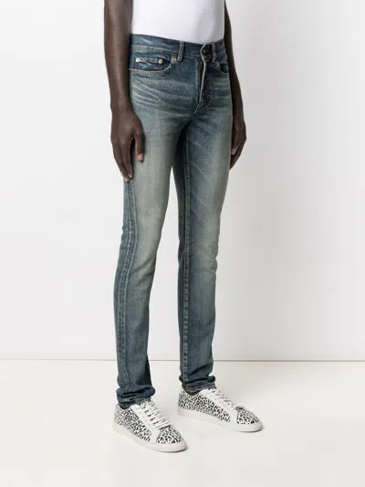 Pre-owned Saint Laurent D24 Washed Blue Denim Jeans