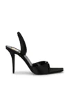 Saint Laurent Daisy Sandal In Black