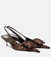 Saint Laurent Dakota 50 Leopard-print Slingback Pumps In Brown