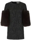 Saint Laurent Black Crewneck Mini Dress In Schwarz