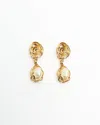 Saint Laurent Dangling Pearl Earrings In Gold
