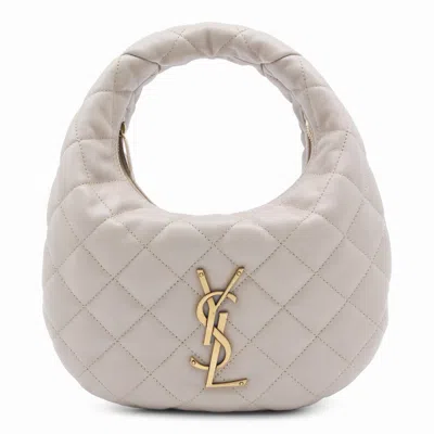 Saint Laurent Dark Beige Leather Icarino Top Handle Bag In Sand