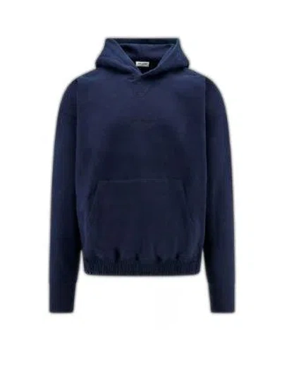 Saint Laurent Dark Blue Cotton Sweatshirt