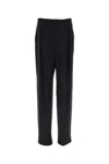 Saint Laurent Cashmere And Wool Flannel 90s Striped Pants In Marinefonce