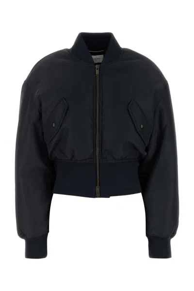 Saint Laurent Dark Blue Nylon Bomber Jacket