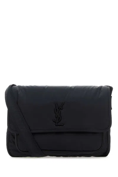 Saint Laurent Dark Blue Nylon Niki Crossbody Bag In Dkblueberrynero