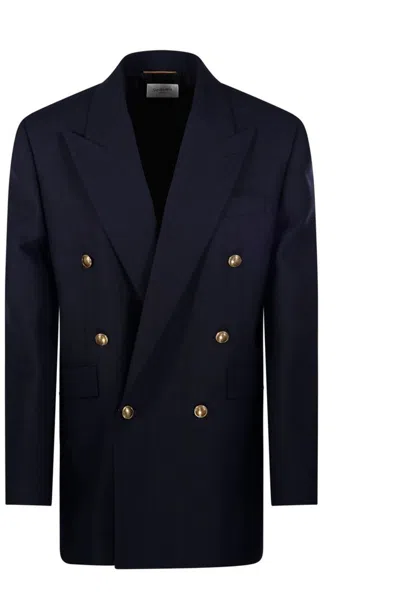 Saint Laurent Dark Blue Wool Blazer