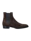 Saint Laurent Dark Brown Chelsea Boots In Dark Brown