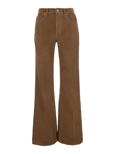 Saint Laurent Dark Brown Flared High Rise Jeans