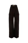 Saint Laurent Saint Lauren Twill Belted Trousers In Marronvintage