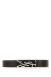 Saint Laurent Monogram Plaque Buckle Bracelet In Brown