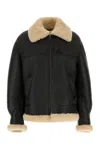 Saint Laurent Leather Jacket With Shearling Collar