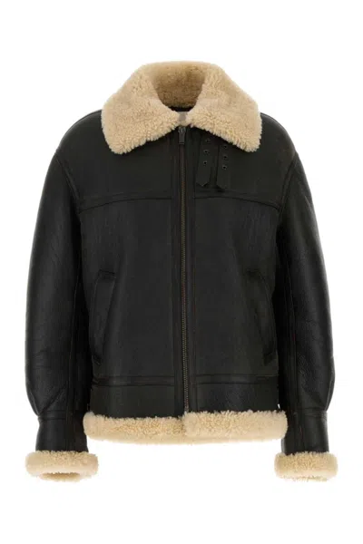 SAINT LAURENT DARK BROWN LEATHER JACKET