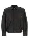 Saint Laurent Brown Jacket With Lived Effect And Front Welt Pockets In Leather Man In Black
