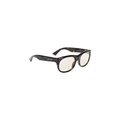 Saint Laurent Dark Brown Logo Square Sunglasses
